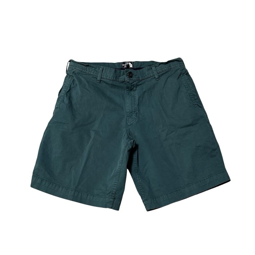 Men's The North Face Flat Front Alderson Cotton Blend Shorts Size 36 Green